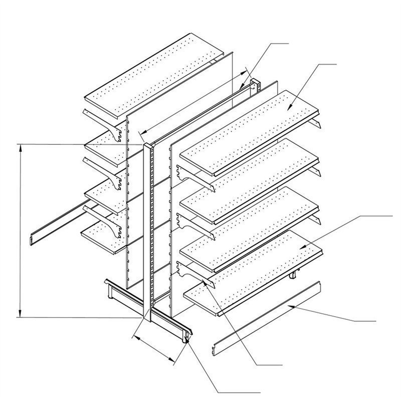 Black Adjustable Depth Gondola Shelf Dividers